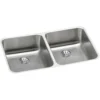 Elkay Lustertone Classic 31" Undermount Stainless Steel ADA Kitchen Sink, 50/50 Double Bowl, Lustrous Satin, 18 Gauge, ELUHAD311850PD