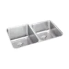 Elkay Lustertone Classic 31" Undermount Stainless Steel ADA Kitchen Sink, 60/40 Double Bowl, Lustrous Satin, 18 Gauge, ELUHAD312050RPD