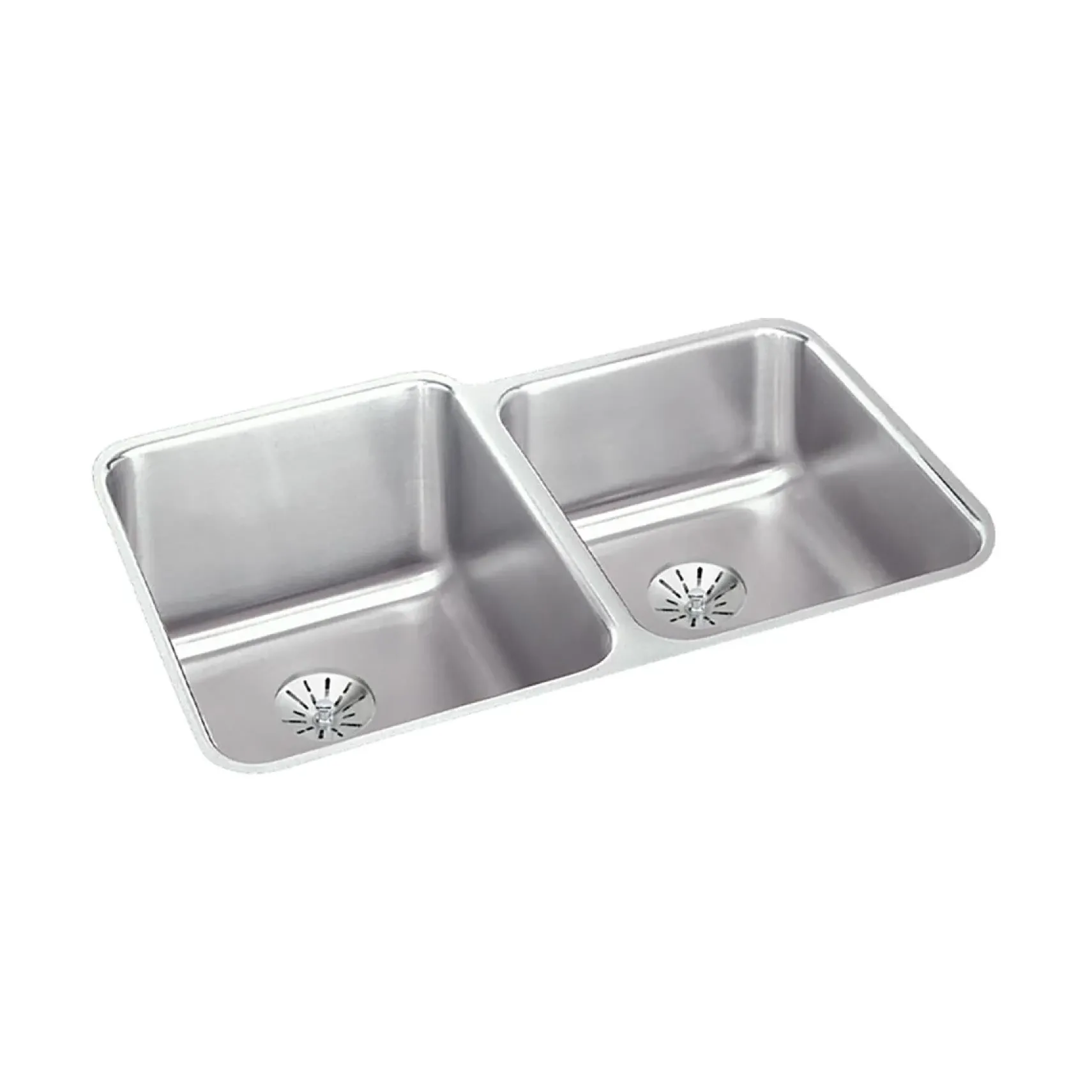 Elkay Lustertone Classic 31" Undermount Stainless Steel ADA Kitchen Sink, 60/40 Double Bowl, Lustrous Satin, 18 Gauge, ELUHAD312050RPD
