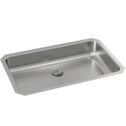 Elkay Lustertone Classic 31" Undermount Stainless Steel ADA Kitchen Sink, Lustrous Satin, 18 Gauge, ELUHAD281655PD