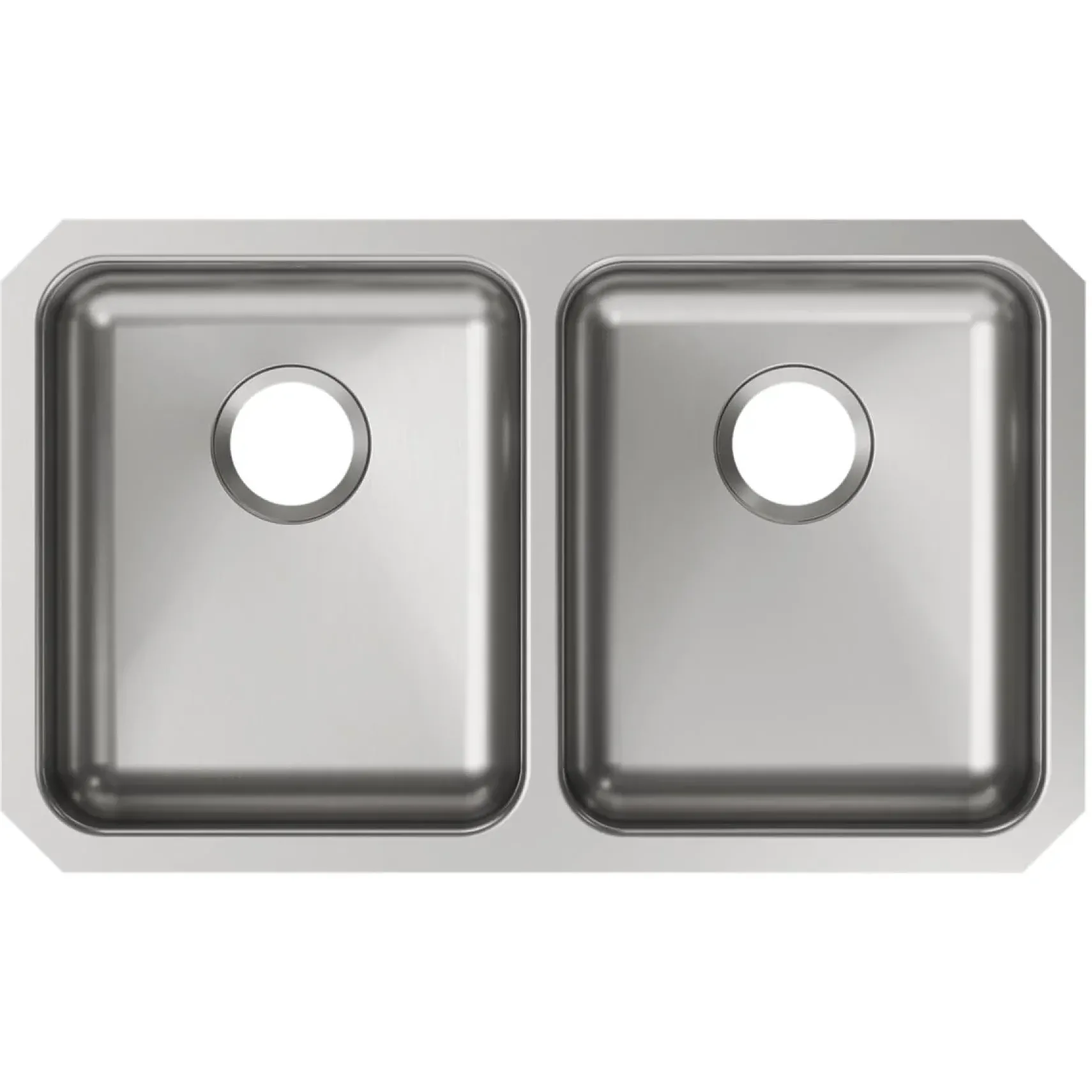 Elkay Lustertone Classic 31" Undermount Stainless Steel ADA Kitchen Sink, 50/50 Double Bowl, Lustrous Satin, 18 Gauge, ELUHAD311855