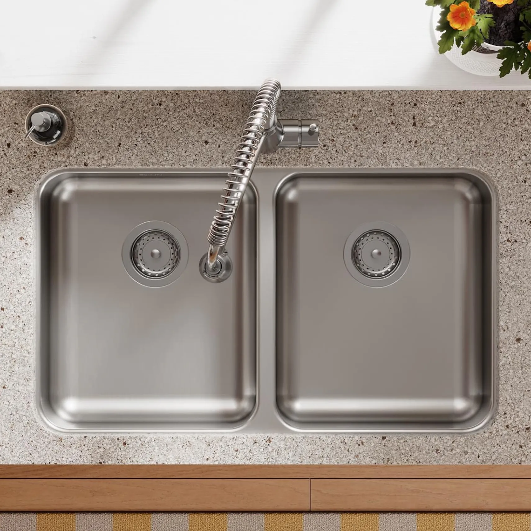 Elkay Lustertone Classic 31" Undermount Stainless Steel ADA Kitchen Sink, 50/50 Double Bowl, Lustrous Satin, 18 Gauge, ELUHAD311855