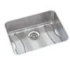 Elkay Lustertone Classic 24" Undermount Stainless Steel Kitchen Sink Kit, Lustrous Satin, 18 Gauge, ELUH2115DBG