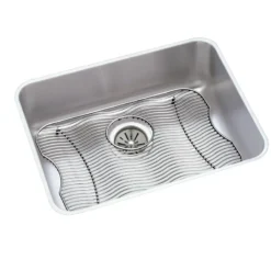 Elkay Lustertone Classic 24" Undermount Stainless Steel Kitchen Sink Kit, Lustrous Satin, 18 Gauge, ELUH2115DBG