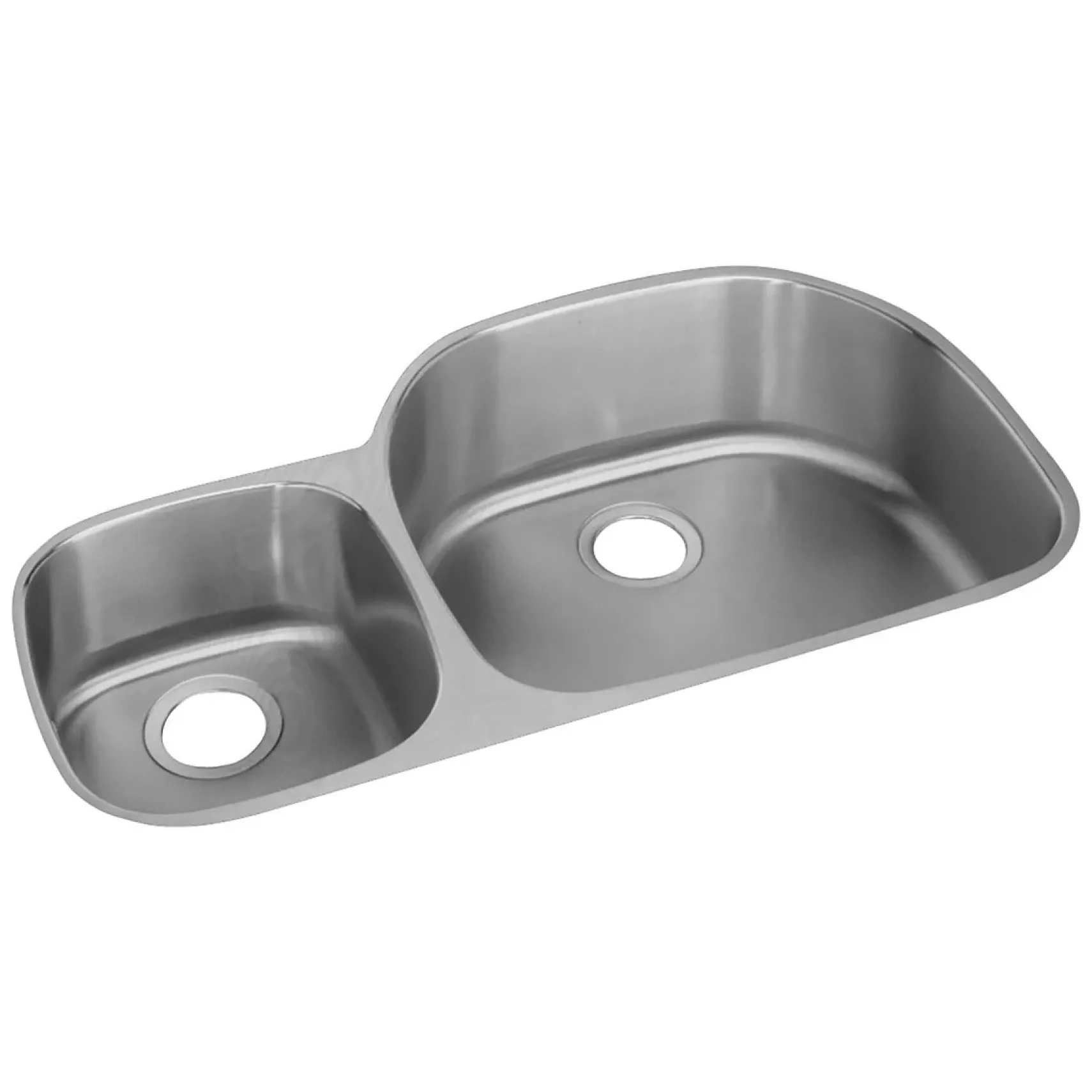 Elkay Lustertone Classic 36" Undermount Stainless Steel Kitchen Sink, 40/60 Double Bowl, Lustrous Satin, 18 Gauge, ELUH3621L