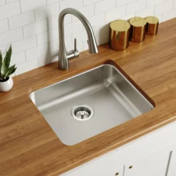 Elkay Lustertone Classic 22" Undermount Stainless Steel ADA Kitchen Sink, Lustrous Satin, 18 Gauge, ELUHAD191655
