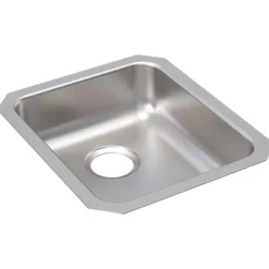 Elkay Lustertone Classic 16" Undermount Stainless Steel ADA Kitchen Sink, Lustrous Satin, 18 Gauge, ELUHAD131655