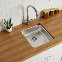 Elkay Lustertone Classic 16" Undermount Stainless Steel ADA Kitchen Sink, Lustrous Satin, 18 Gauge, ELUHAD131655