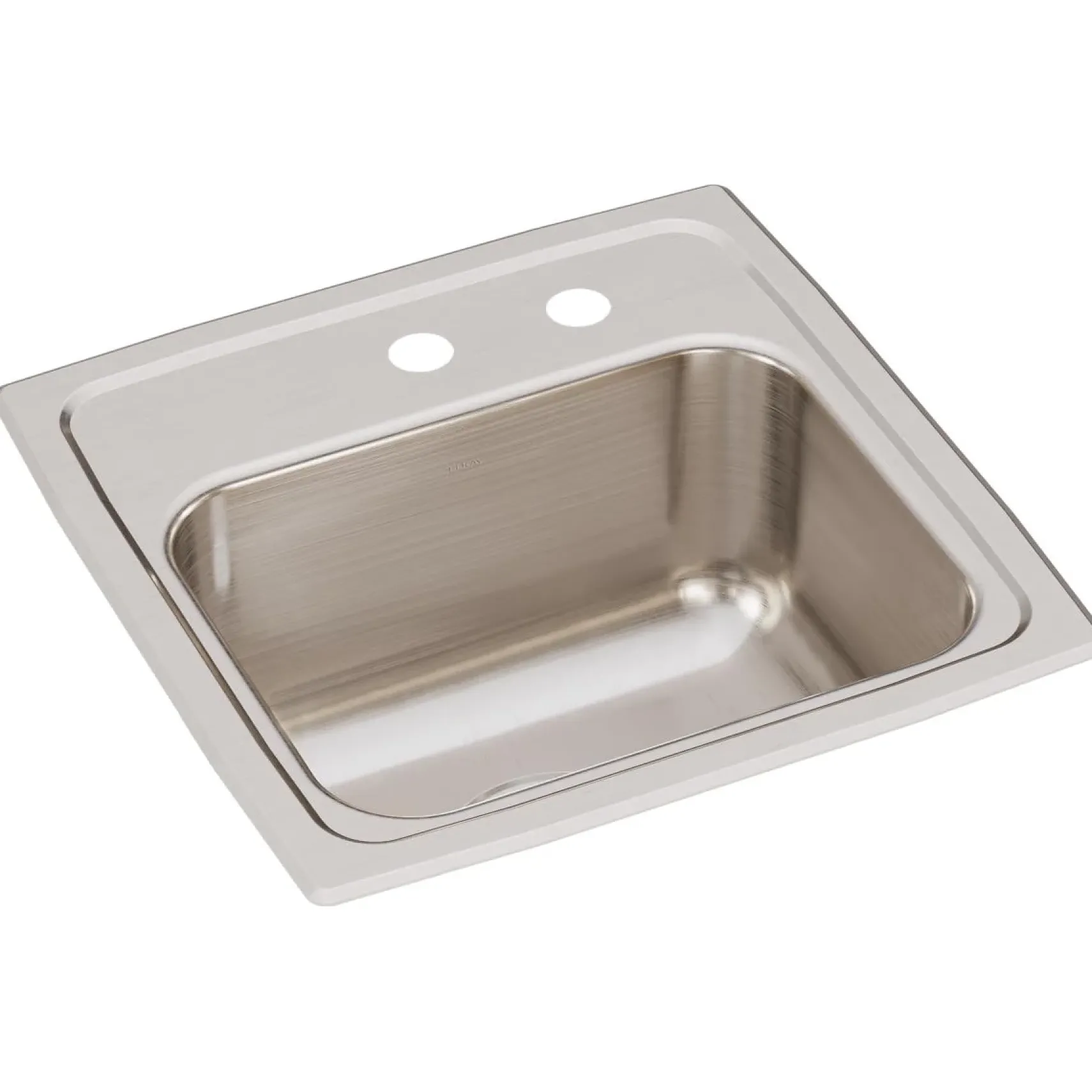Elkay Lustertone 15" Stainless Steel Bar Sink, Lustrous Satin, 2 Faucet Holes, BLR1516MR2