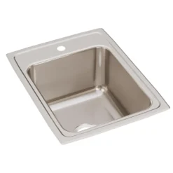 Elkay Lustertone 17" Stainless Steel Kitchen Sink, 18 Gauge, Lustrous Satin, 1 Faucet Hole, DLR1722101