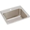 Elkay Lustertone 22" Stainless Steel Kitchen Sink, 18 Gauge, Lustrous Satin, 1 Faucet Hole, DLR2219101