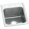 Elkay Lustertone 17" Stainless Steel Kitchen Sink, 18 Gauge, Lustrous Satin, 3 Faucet Hole, DLR1720103