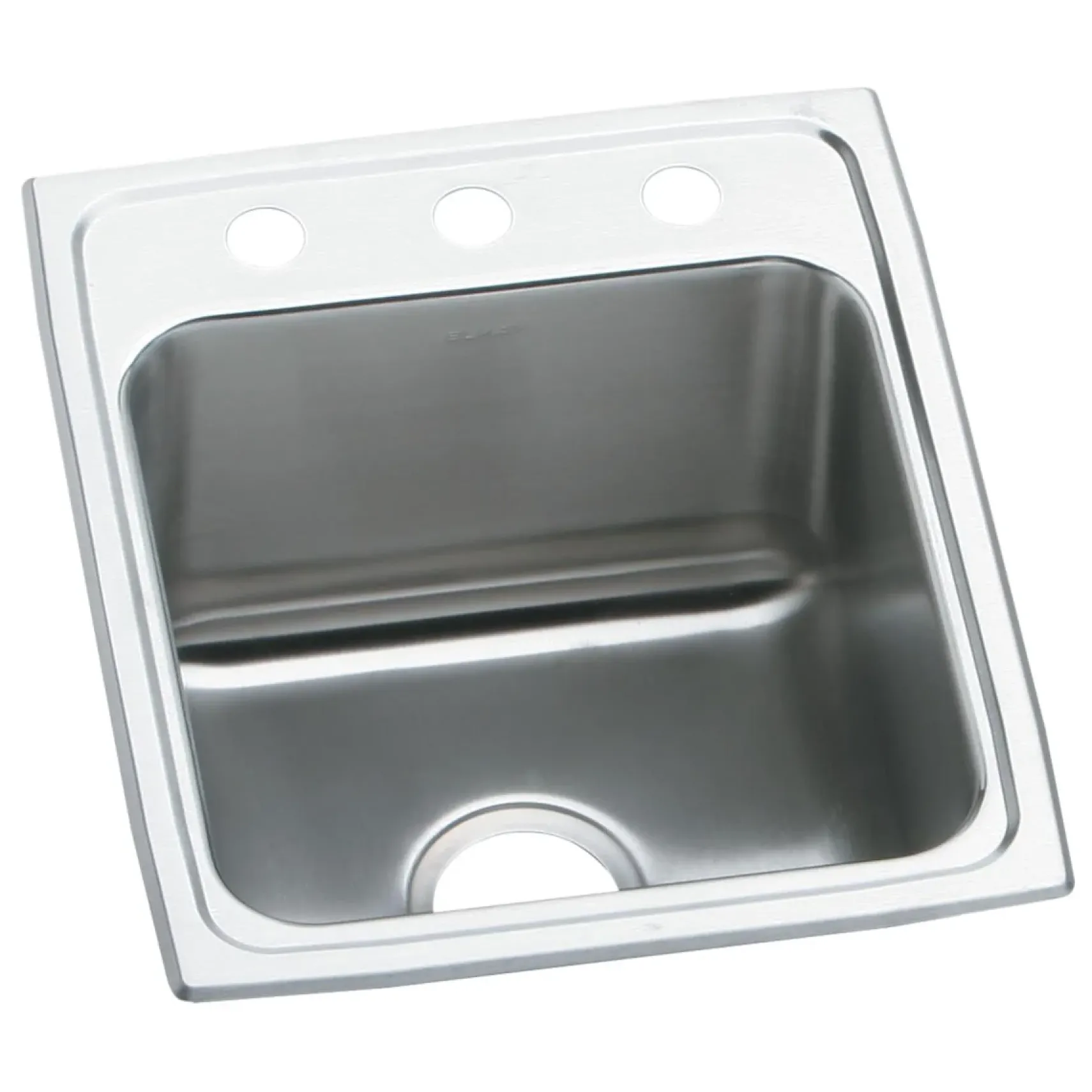 Elkay Lustertone 17" Stainless Steel Kitchen Sink, 18 Gauge, Lustrous Satin, 3 Faucet Hole, DLR1720103