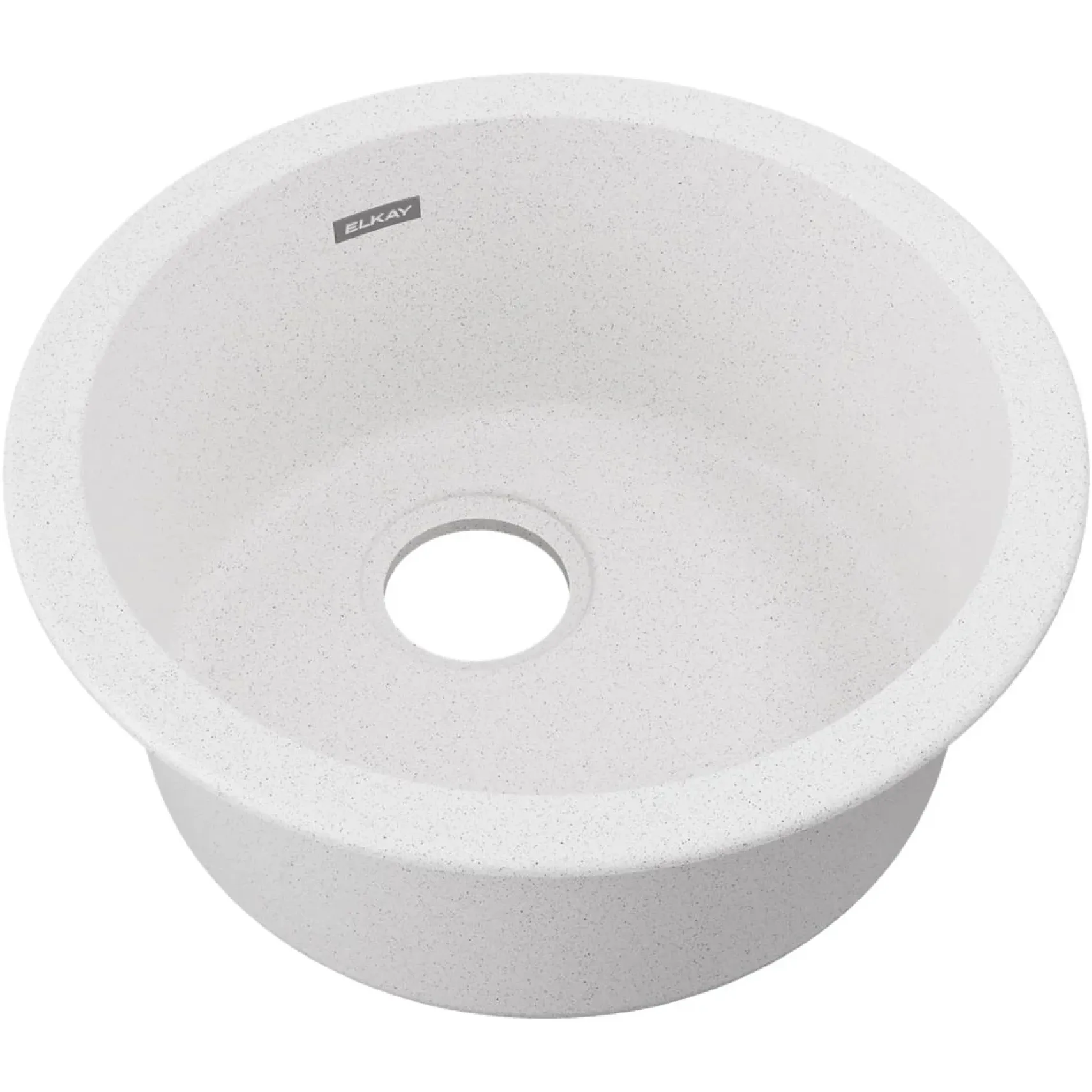 Elkay Quartz Classic 18" Dual Mount Quartz Kitchen Sink, Single Bowl, White, ELG16FBWH0
