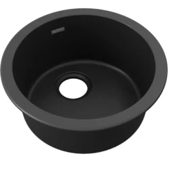 Elkay Quartz Classic 18" Dual Mount Quartz Kitchen Sink, Single Bowl, Black, ELG16FBBK0