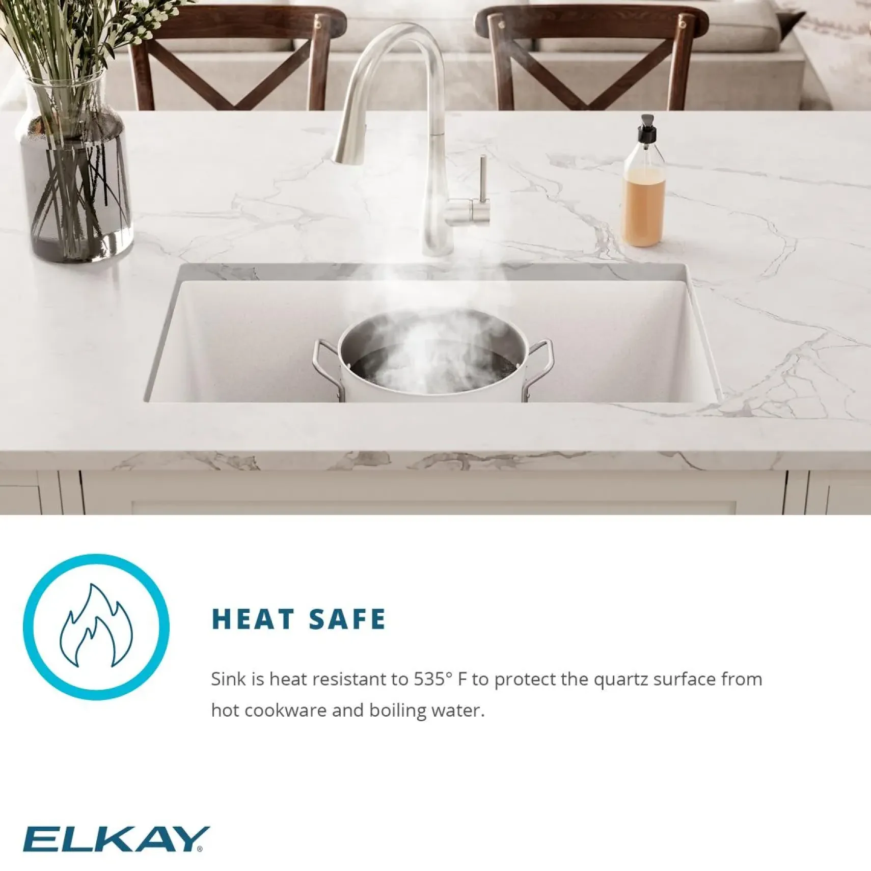 Elkay Quartz Classic 18" Dual Mount Quartz Kitchen Sink, Single Bowl, Black, ELG16FBBK0