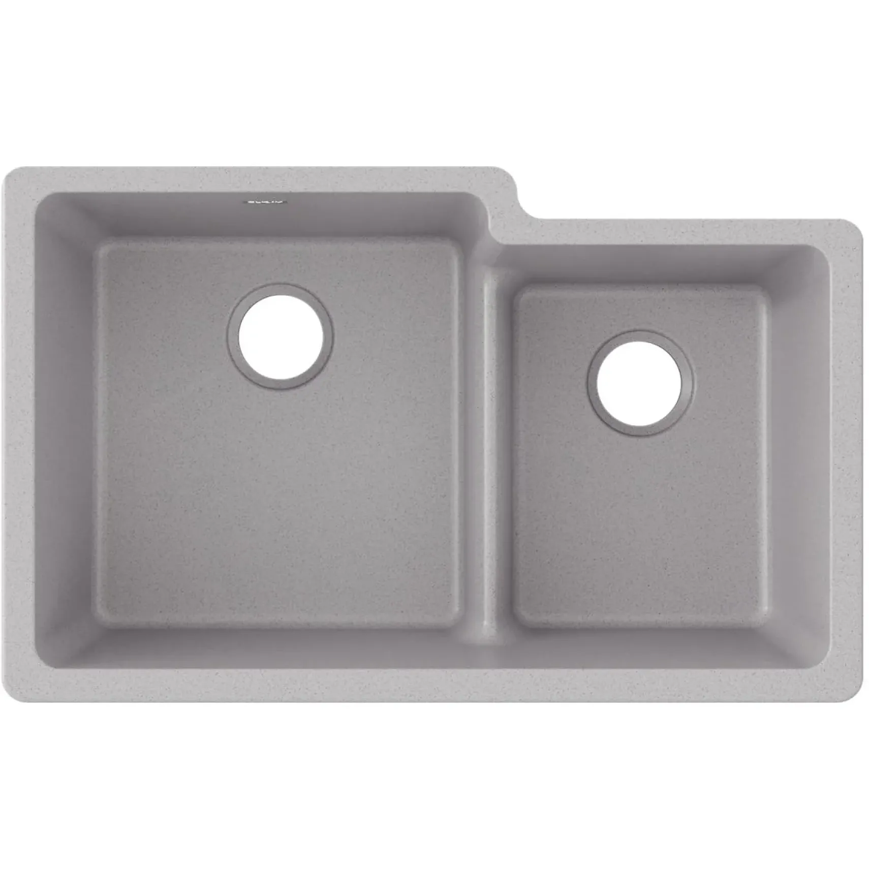 Elkay Quartz Classic 33" Undermount Quartz Kitchen Sink, 60/40 Double Bowl, Greystone, ELGULBO3322GS0