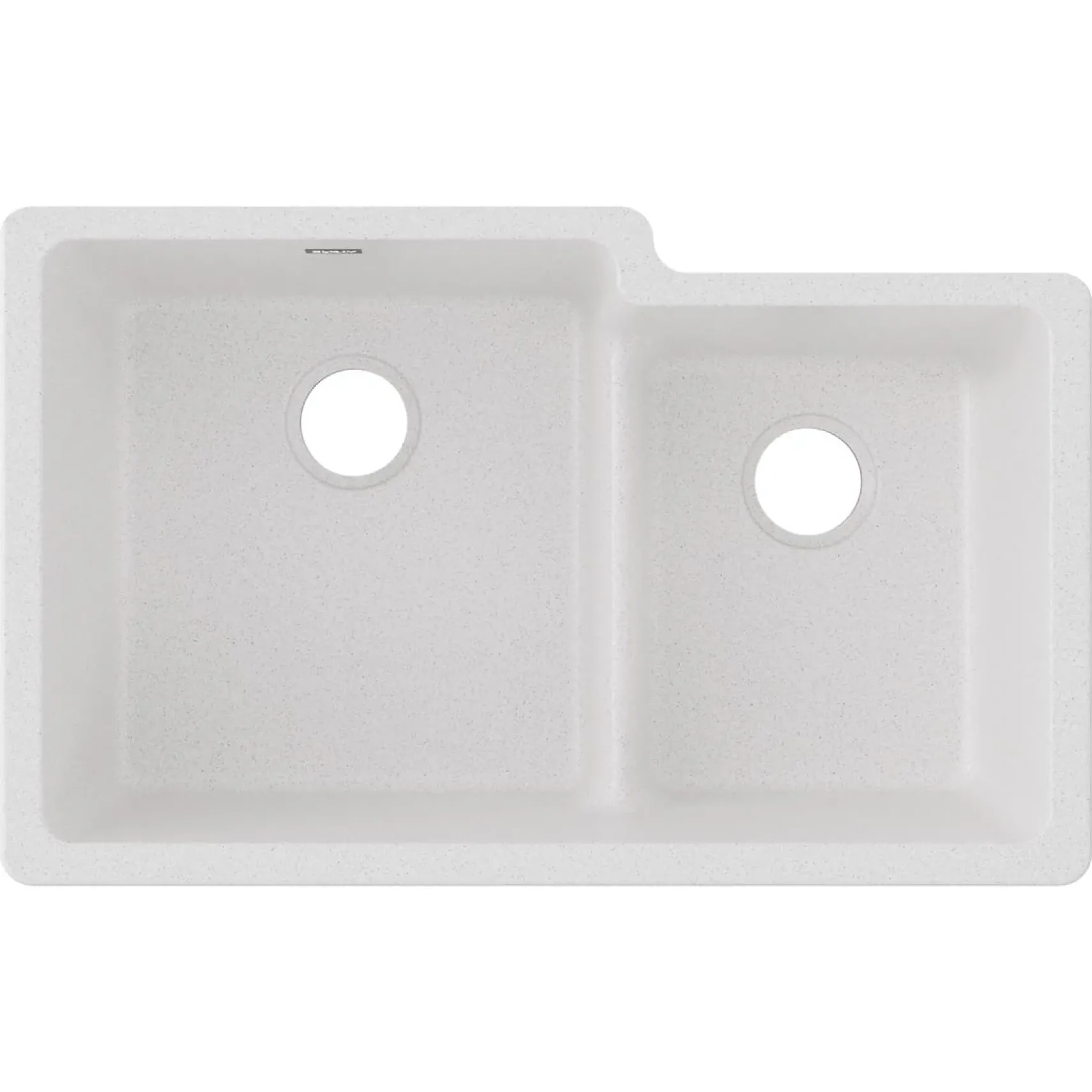 Elkay Quartz Classic 33" Undermount Quartz Kitchen Sink, 60/40 Double Bowl, White, ELGULBO3322WH0
