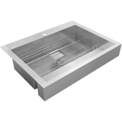Elkay 36" Stainless Steel ADA Compliant Workstation Farmhouse Sink, Polished Satin, 1 Faucet Hole, ELDSSF36279DBG