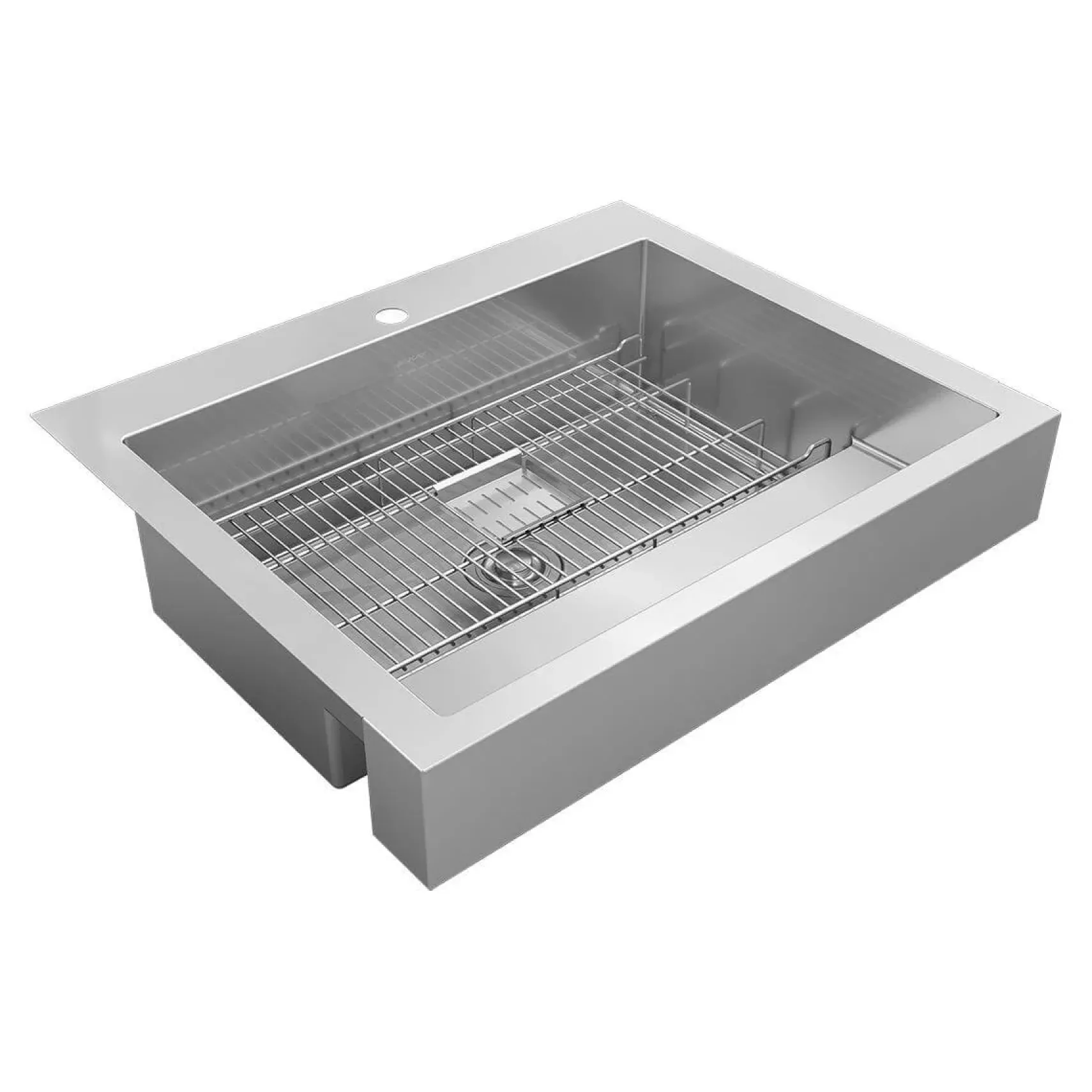 Elkay 33" Stainless Steel ADA Compliant Workstation Farmhouse Sink, Polished Satin, 1 Faucet Hole, ELDSSF33279DBG