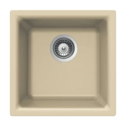 Houzer 16" Composite Granite Dual Mount Bar/Prep Sink, Biscuit, E-100 SAND
