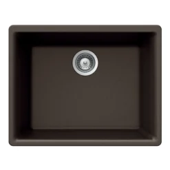 Houzer 24" Composite Granite Undermount Single Bowl Kitchen Sink, Brown, G-100U MOCHA