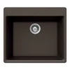 Houzer 24" Composite Granite Topmount Single Bowl Kitchen Sink, Brown, G-100 MOCHA
