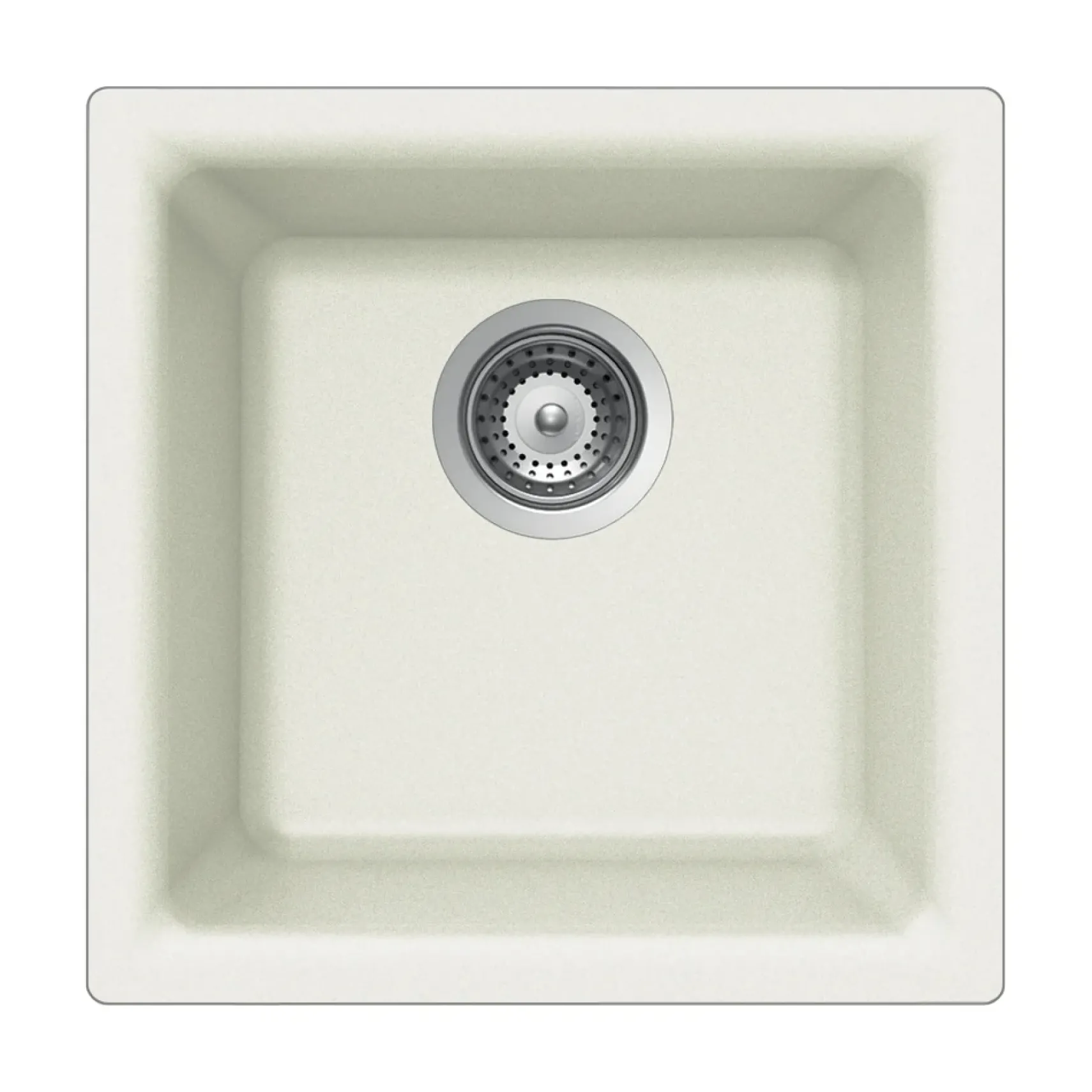 Houzer 16" Composite Granite Dual Mount Bar/Prep Sink, White, E-100 CLOUD