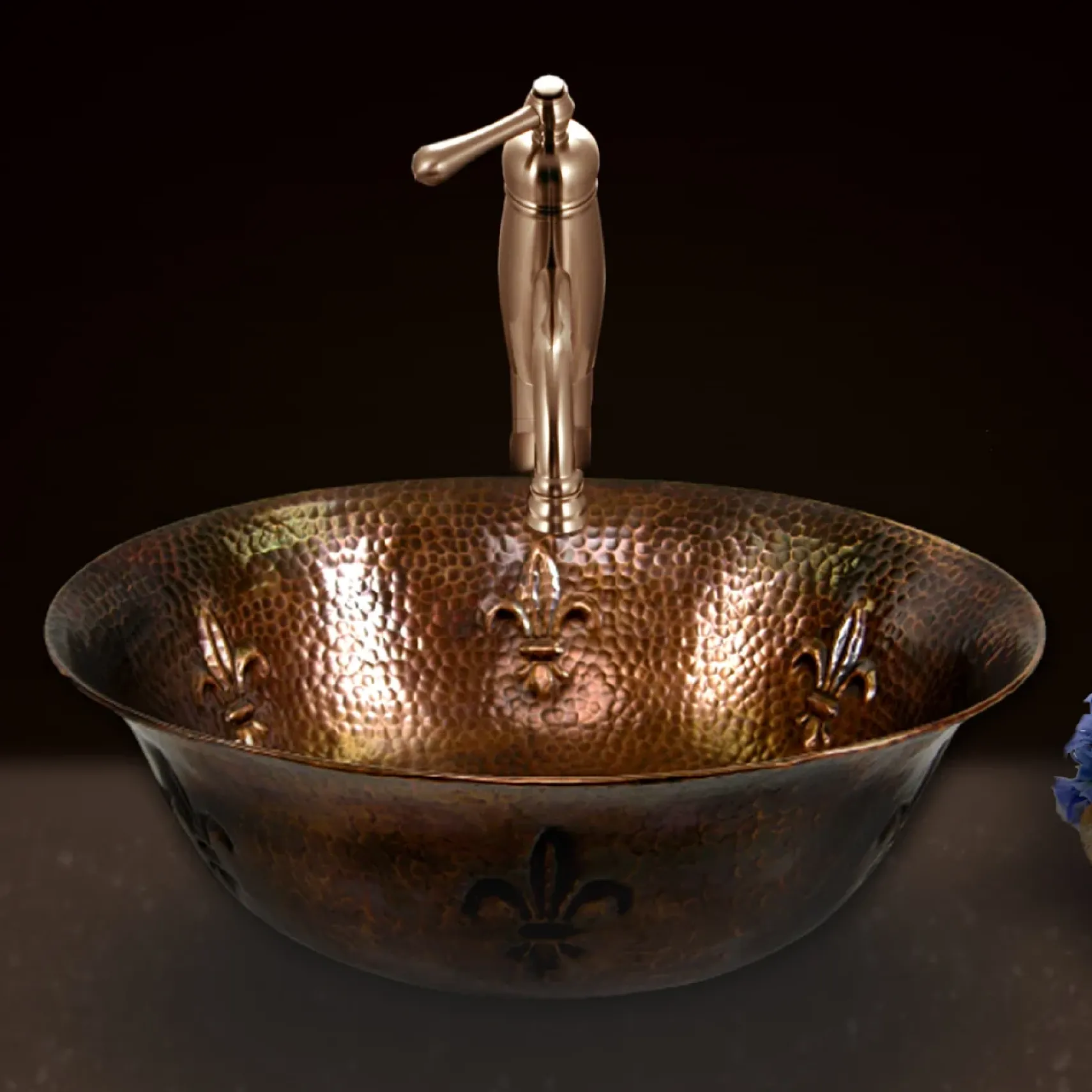 Houzer 16" Copper Bathroom Vessel Sink, HW-TEL1V