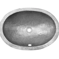Houzer 21" Copper Flat Lip Bathroom Sink, Pewter, HW-ELI2EF