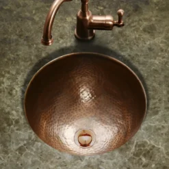 Houzer 17" Copper Flat Lip Bathroom Sink, HW-AUG1RF