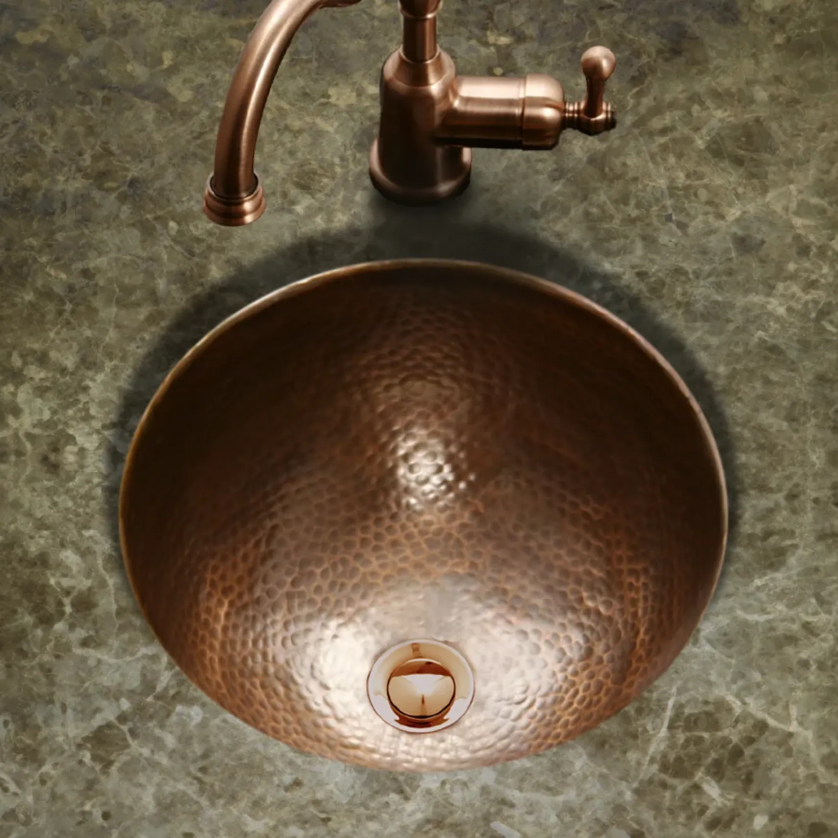 Houzer 17" Copper Flat Lip Bathroom Sink, HW-AUG1RF