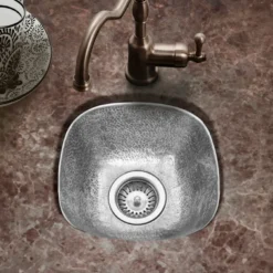 Houzer 13" Copper Flat Lip Hammerwerks Bar/Prep Sink, Pewter, HW-SCH2BF
