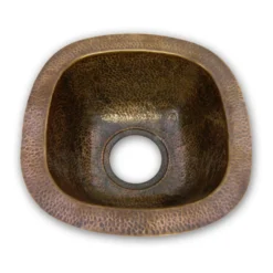 Houzer 13" Copper Flat Lip Hammerwerks Bar/Prep Sink, HW-SCH1BF