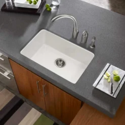 Houzer 23" Fireclay Undermount Single Bowl Kitchen Sink, Biscuit, Platus Series, PTU-2400 BQ