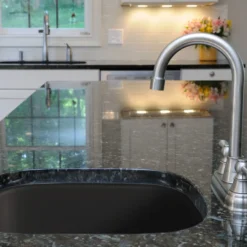 Houzer 19" Fireclay Undermount Bar Sink, Black, Platus Series, PTB-1919 BL
