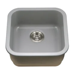 Houzer 19" Fireclay Undermount Bar Sink, Grey, Platus Series, PTB-1919 GR