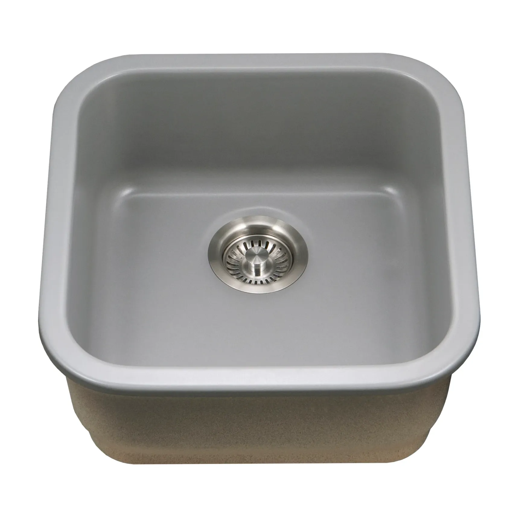 Houzer 19" Fireclay Undermount Bar Sink, Grey, Platus Series, PTB-1919 GR