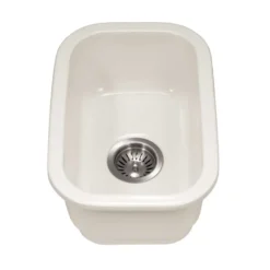 Houzer 12" Fireclay Undermount Bar Sink, Biscuit, Platus Series, PTB-1318 BQ