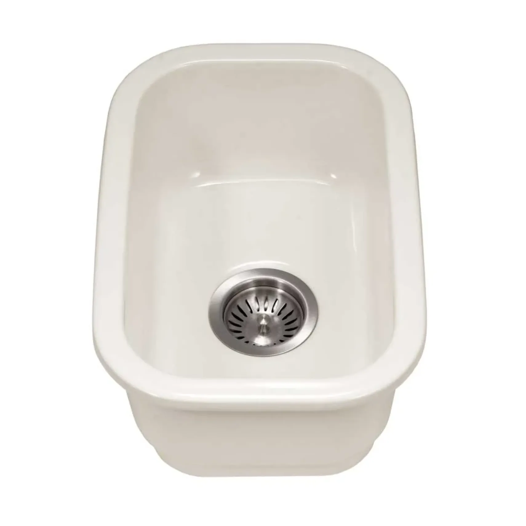 Houzer 12" Fireclay Undermount Bar Sink, Biscuit, Platus Series, PTB-1318 BQ
