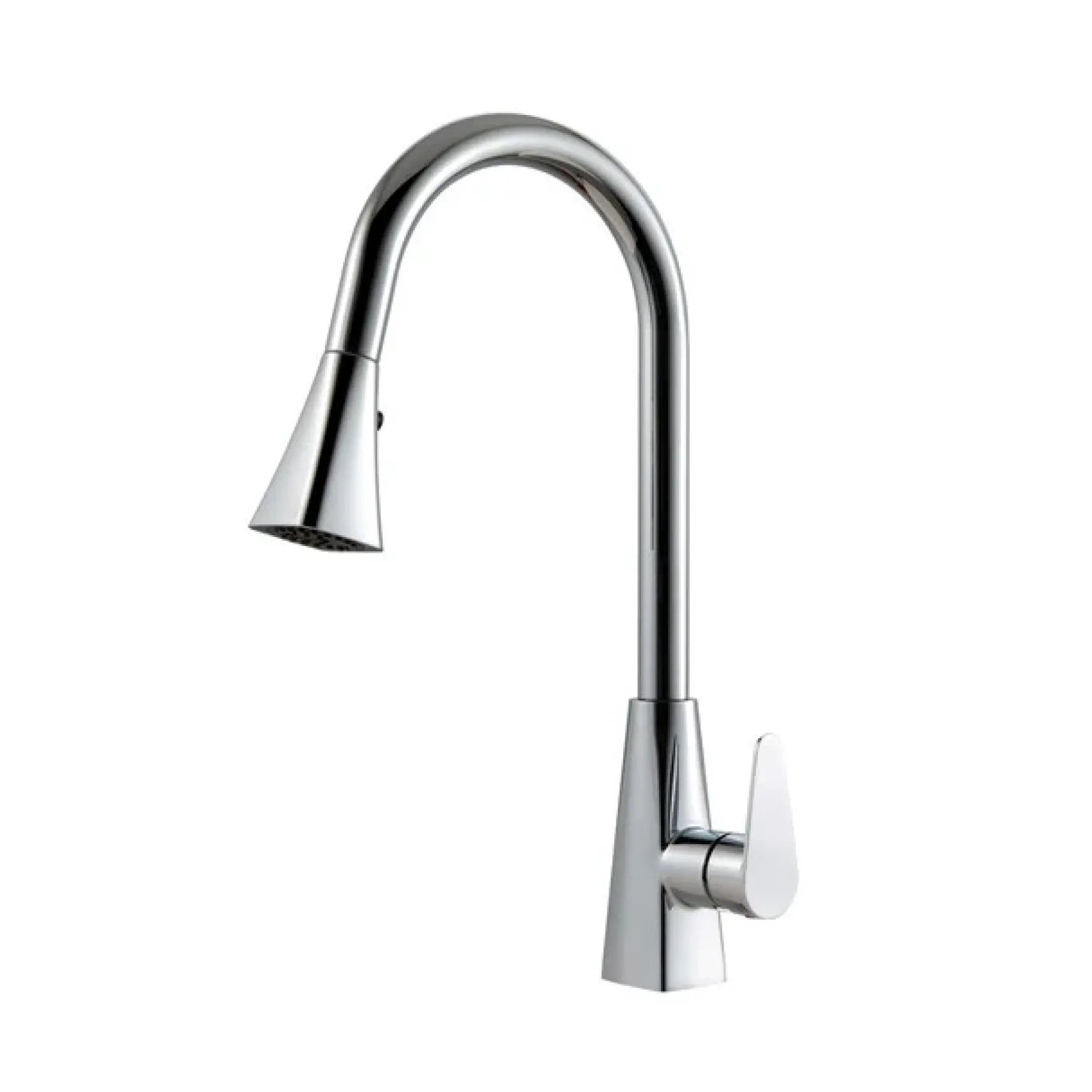 Houzer 1.75 GPM Catori Series Polished Chrome Single Handle Pull-Out Kitchen Faucet - Brass, CAT-172-PC