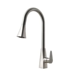 Houzer 1.75 GPM Catori Series Brushed Nickel Single Handle Pull-Out Kitchen Faucet - Brass, CAT-172-BN
