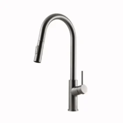 Houzer 1.75 GPM Kevali Series Brushed Nickel Single Handle Pull-Down Kitchen Faucet - Brass, KEV-151-BN