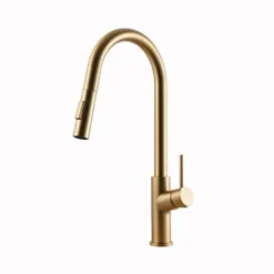 Houzer 1.75 GPM Kevali Series Brushed Brass Single Handle Pull-Down Kitchen Faucet - KEV-151-BB