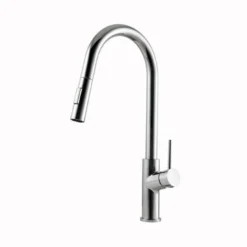 Houzer 1.75 GPM Kevali Series Polished Chrome Single Handle Pull-Down Kitchen Faucet - Brass, KEV-151-PC