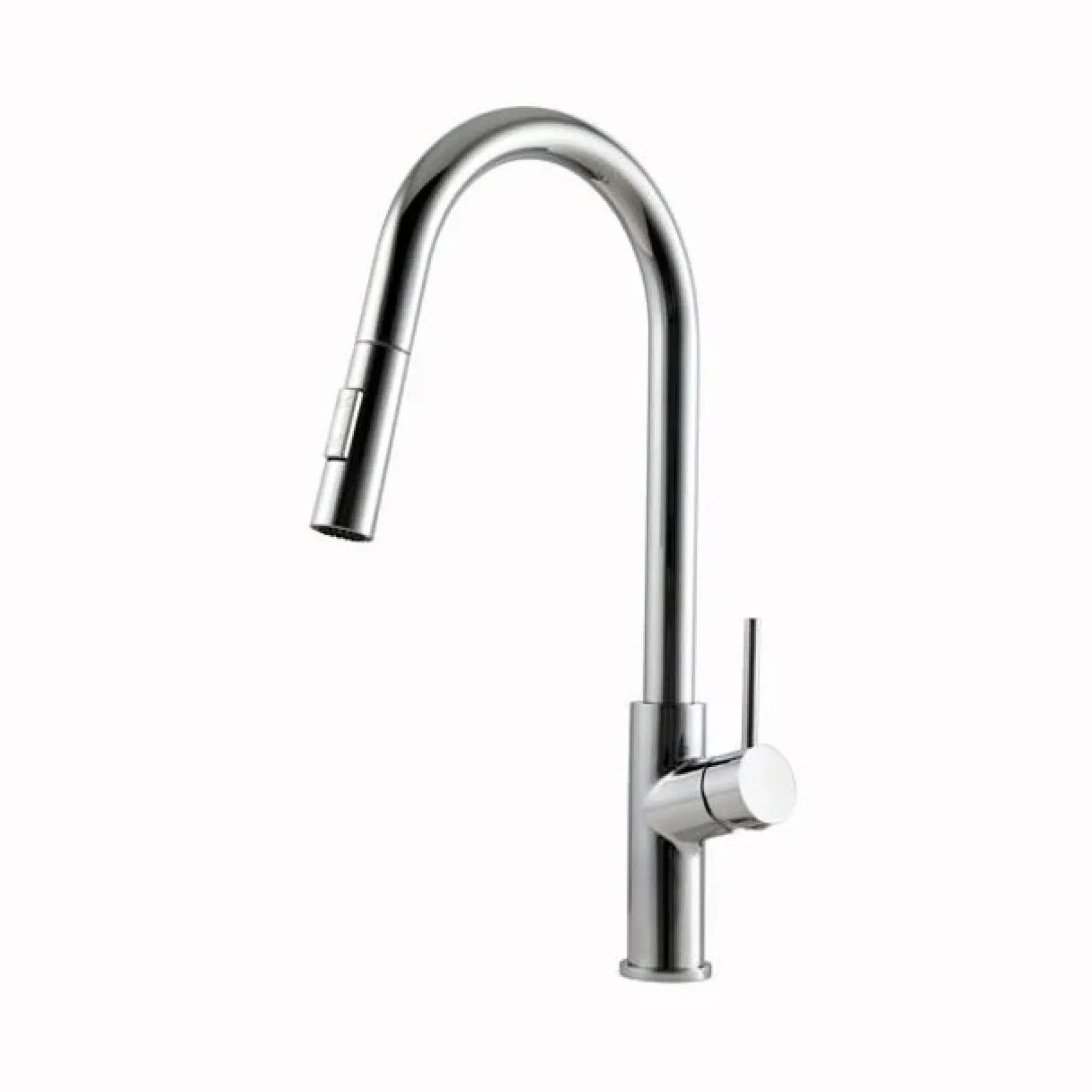 Houzer 1.75 GPM Kevali Series Polished Chrome Single Handle Pull-Down Kitchen Faucet - Brass, KEV-151-PC