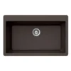 Houzer 33" Granite Topmount Single Bowl Kitchen Sink, Brown, V-100 MOCHA