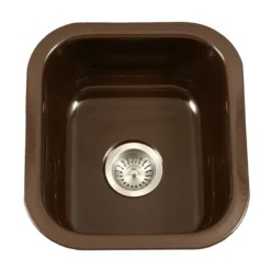 Houzer 16" Porcelain Enamel Steel Undermount Bar/Prep Sink, Brown, PCB-1750 ES