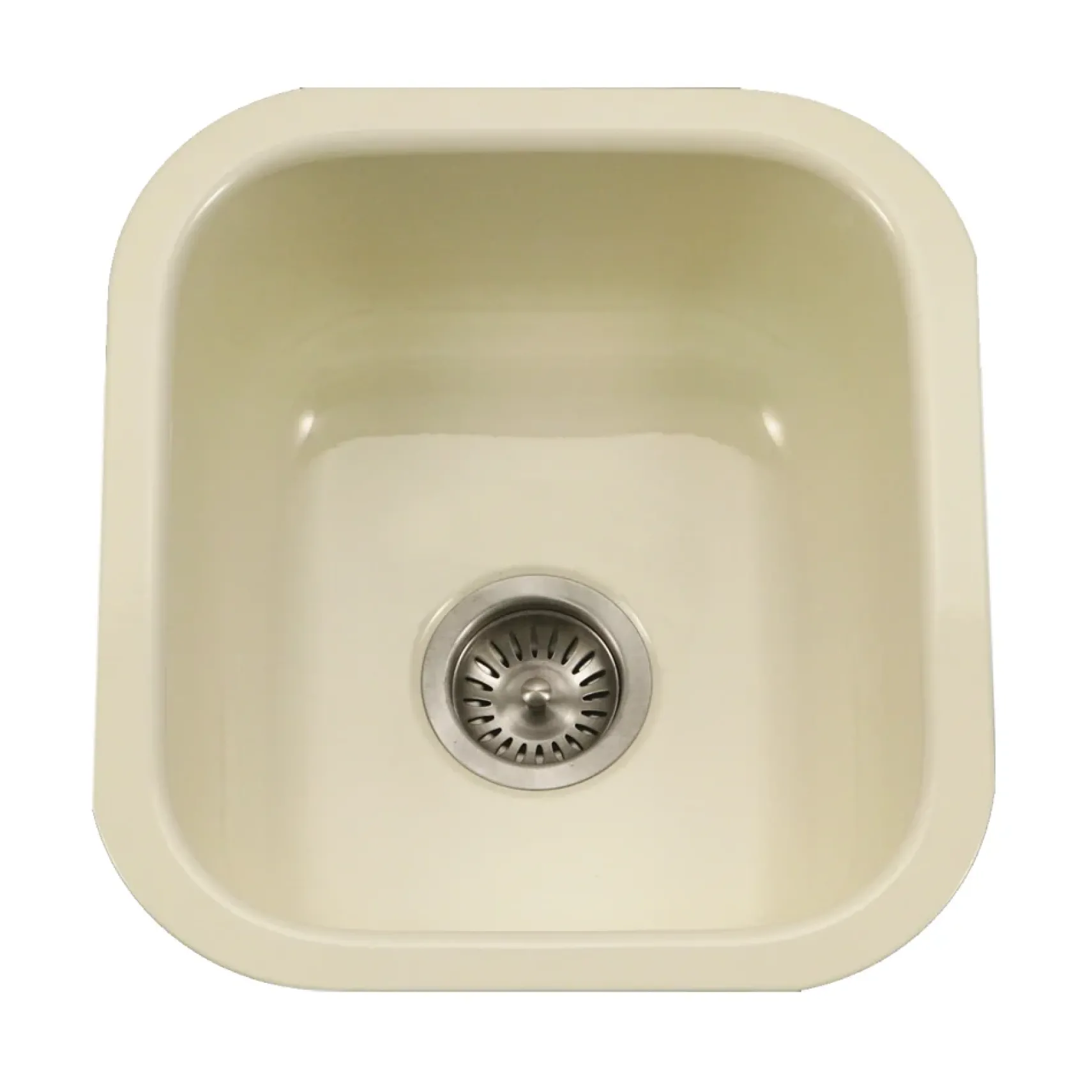 Houzer 16" Porcelain Enamel Steel Undermount Bar/Prep Sink, Biscuit, PCB-1750 BQ