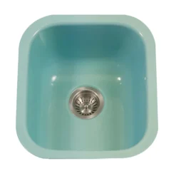 Houzer 16" Porcelain Enamel Steel Undermount Bar/Prep Sink, Green, PCB-1750 MT